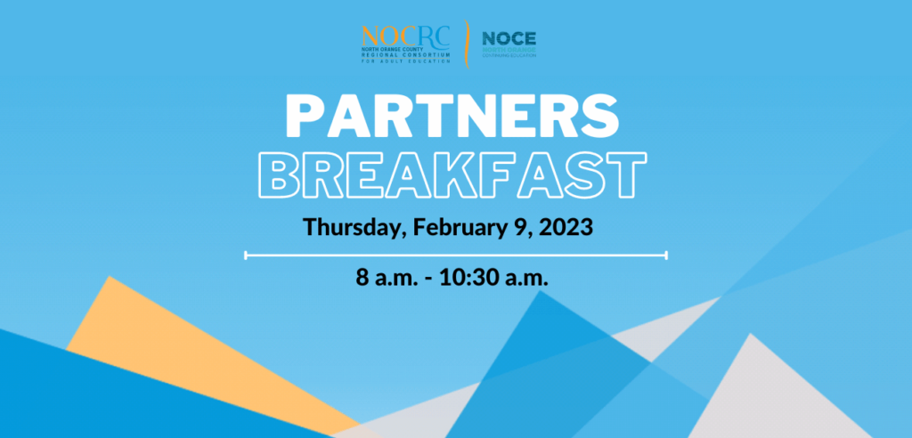 2023 Partners' Breakfast on Wednesday, February 9, 2023 at 8 a.m. to 10:30 a.m.